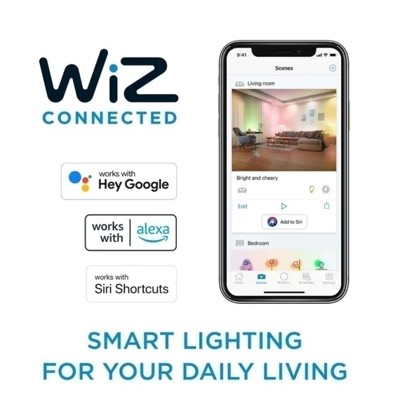 2-PHILIPS 60-Watt Equivalent A19 LED Smart Wi-Fi Color Changing Smart Light Bulb - Picture 6 of 10